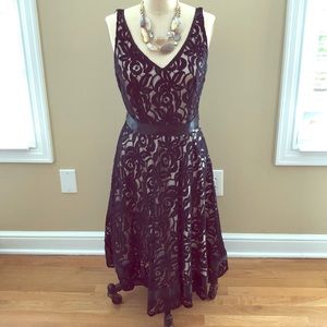 Tahari black lace cocktail dress size 8